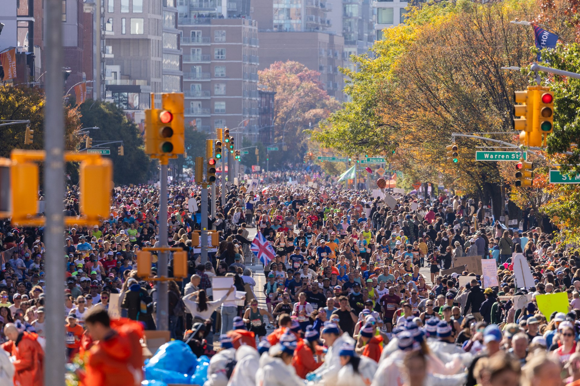 Massive crowd of runners filling the streets