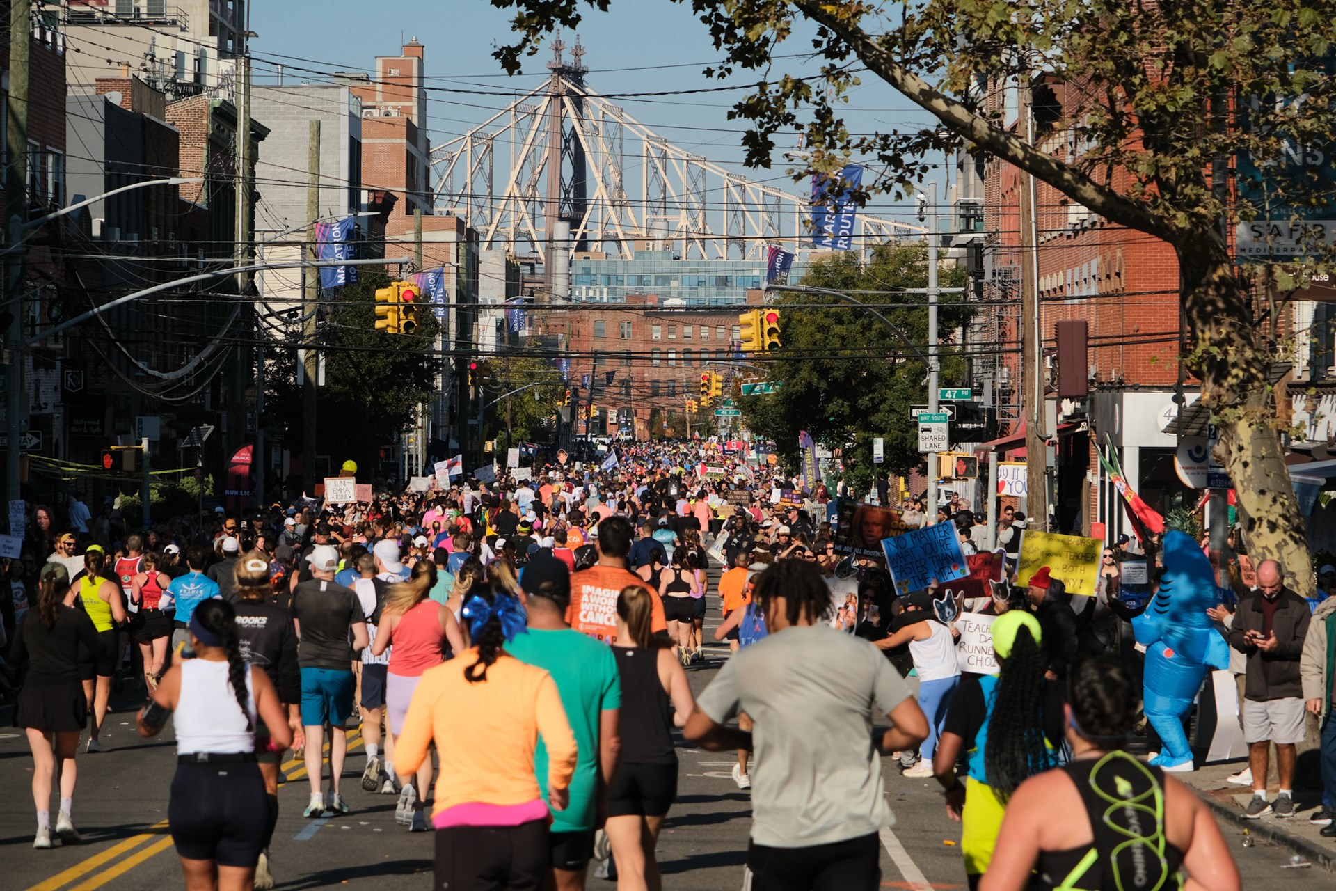 Runners filling the streets of New York City