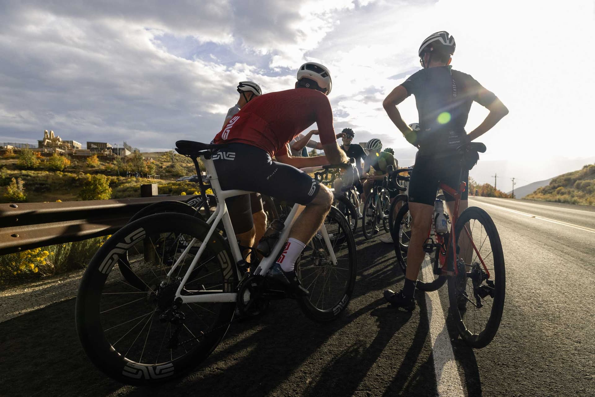 Cyclists riding through the Wasatch Range